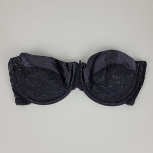 Vassarette Satin and Lace Strapless Bra